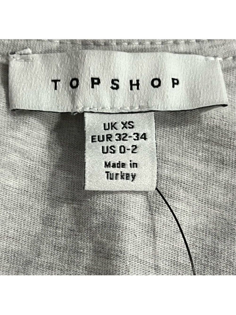 đť…şTOPSHOP Cropped Tank Top Ballet Wrap Gray Knitted Scoop Neck Size XS - Picture 7 of 13